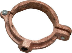 Value Collection - 2" Pipe, 3/8" Rod, Copper Painted Split Clamp - 180 Lb Capacity, Malleable Iron - Strong Tooling