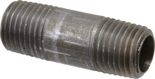 Value Collection - Schedule 40, 1/4" Diam x 1-1/2" Long Steel Black Pipe Nipple - Threaded - Strong Tooling