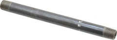 Value Collection - Schedule 40, 1/4" Diam x 6" Long Steel Black Pipe Nipple - Threaded - Strong Tooling