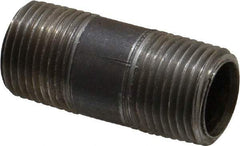 Made in USA - Schedule 40, 3/8" Diam x 1-1/2" Long Steel Black Pipe Nipple - Threaded - Strong Tooling