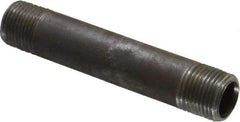 Made in USA - Schedule 40, 3/8" Diam x 3-1/2" Long Steel Black Pipe Nipple - Threaded - Strong Tooling