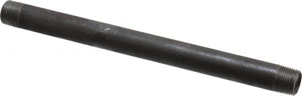 Made in USA - Schedule 40, 3/8" Diam x 8" Long Steel Black Pipe Nipple - Threaded - Strong Tooling