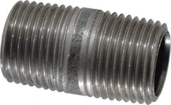 Made in USA - Schedule 40, 1/2" Diam x 1-1/2" Long Steel Black Pipe Nipple - Threaded - Strong Tooling