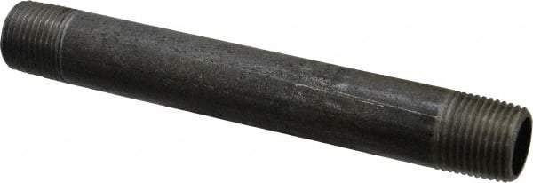 Made in USA - Schedule 40, 1/2" Diam x 6" Long Steel Black Pipe Nipple - Threaded - Strong Tooling