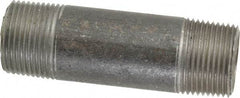 Made in USA - Schedule 40, 1" Diam x 4" Long Steel Black Pipe Nipple - Threaded - Strong Tooling