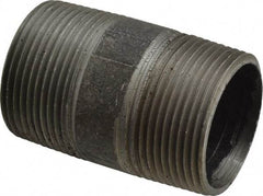 Made in USA - Schedule 40, 1-1/4" Diam x 2-1/2" Long Steel Black Pipe Nipple - Threaded - Strong Tooling