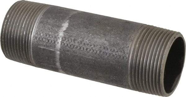 Made in USA - Schedule 40, 1-1/4" Diam x 4-1/2" Long Steel Black Pipe Nipple - Threaded - Strong Tooling