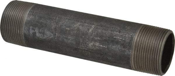 Made in USA - Schedule 40, 1-1/2" Diam x 7" Long Steel Black Pipe Nipple - Threaded - Strong Tooling