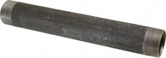 Made in USA - Schedule 40, 1-1/2" Diam x 12" Long Steel Black Pipe Nipple - Threaded - Strong Tooling