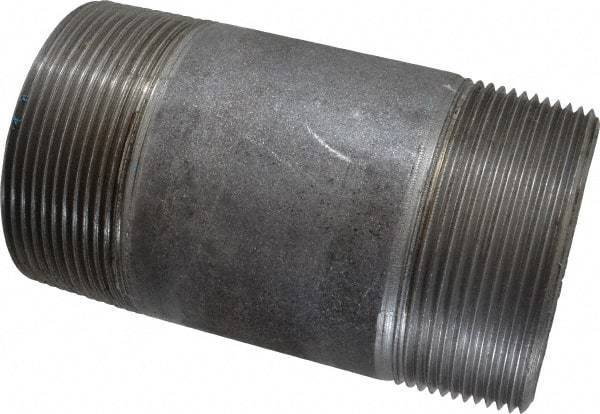 Made in USA - Schedule 40, 3" Diam x 6" Long Steel Black Pipe Nipple - Threaded - Strong Tooling