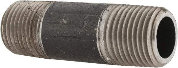 Made in USA - Schedule 80, 1/2" Diam x 2-1/2" Long Steel Black Pipe Nipple - Threaded - Strong Tooling