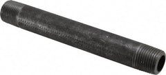 Made in USA - Schedule 80, 1/2" Diam x 6" Long Steel Black Pipe Nipple - Threaded - Strong Tooling