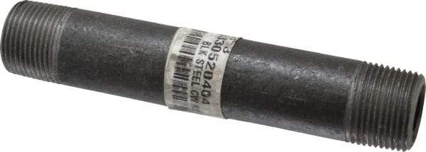 Made in USA - Schedule 80, 3/4" Diam x 5-1/2" Long Steel Black Pipe Nipple - Threaded - Strong Tooling