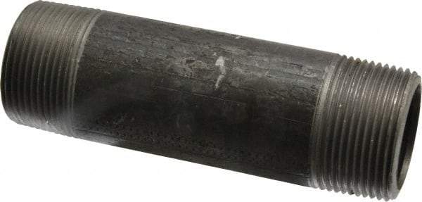 Made in USA - Schedule 80, 1-1/4" Diam x 5" Long Steel Black Pipe Nipple - Threaded - Strong Tooling