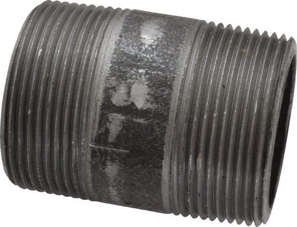 Made in USA - Schedule 80, 1-1/2" Diam x 2-1/2" Long Steel Black Pipe Nipple - Threaded - Strong Tooling