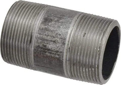 Made in USA - Schedule 80, 1-1/2" Diam x 3" Long Steel Black Pipe Nipple - Threaded - Strong Tooling