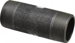 Made in USA - Schedule 80, 1-1/2" Diam x 4-1/2" Long Steel Black Pipe Nipple - Threaded - Strong Tooling