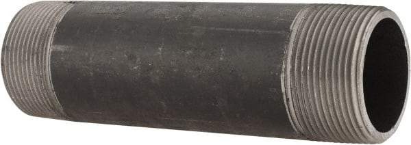 Made in USA - Schedule 80, 1-1/2" Diam x 6" Long Steel Black Pipe Nipple - Threaded - Strong Tooling