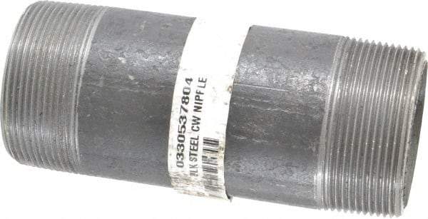 Made in USA - Schedule 80, 2" Diam x 5-1/2" Long Steel Black Pipe Nipple - Threaded - Strong Tooling