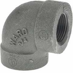 Black 90 ° Elbow: 3/4″, 300 psi, Threaded Malleable Iron, Black Finish, Class 300