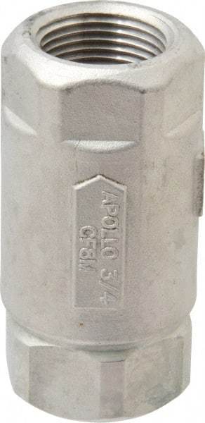 Conbraco - 3/4" Stainless Steel Check Valve - Inline, FNPT x FNPT - Strong Tooling