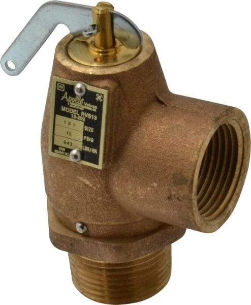 Conbraco - 1" Inlet, 1" Outlet, ASME Low Pressure Steam Heating Relief Valve - 15 Max psi, Bronze, 643 Lb per Hour - Strong Tooling