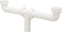 Federal Process - 1-1/2 Outside Diameter, Two Sink Traps with Center Outlet - 16 Inch Long, White, Polypropylene - Strong Tooling