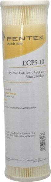 Pentair - 2-5/8" OD, 5µ, Cellulose Polyester Pleated Cartridge Filter - 9-3/4" Long, Reduces Sediments - Strong Tooling