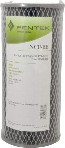 Pentair - 4-1/2" OD, 10µ, Carbon Impregnated Non-Cellulose Pleated Cartridge Filter - 9-3/4" Long, Reduces Tastes, Odors & Sediments - Strong Tooling