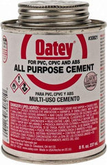 Oatey - 8 oz All-Purpose Medium Bodied Cement - Clear, Use with ABS, PVC & CPVC up to 6" Diam - Strong Tooling