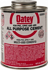 Oatey - 16 oz All-Purpose Medium Bodied Cement - Clear, Use with ABS, PVC & CPVC up to 6" Diam - Strong Tooling