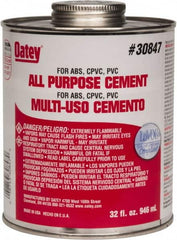 Oatey - 32 oz All-Purpose Medium Bodied Cement - Clear, Use with ABS, PVC & CPVC up to 6" Diam - Strong Tooling