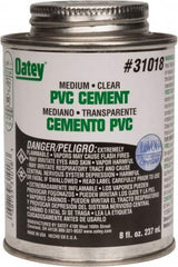 Oatey - 8 oz Medium Bodied Cement - Clear, Use with PVC up to 6" Diam - Strong Tooling