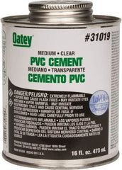 Oatey - 16 oz Medium Bodied Cement - Clear, Use with PVC up to 6" Diam - Strong Tooling