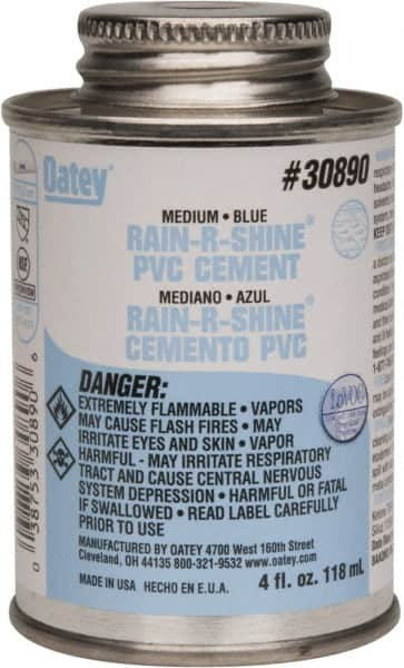 Oatey - 4 oz Medium Bodied Cement - Blue, Use with PVC up to 6" Diam - Strong Tooling