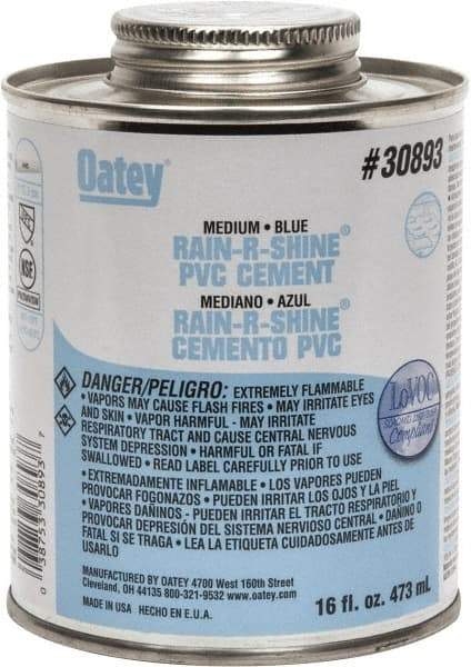 Oatey - 16 oz Medium Bodied Cement - Blue, Use with PVC up to 6" Diam - Strong Tooling