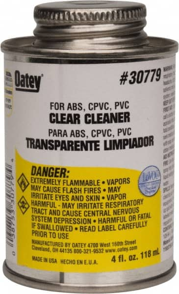 Oatey - 4 oz All-Purpose Cleaner - Clear, Use with ABS, PVC & CPVC For All Diameters - Strong Tooling