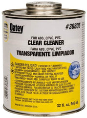 Oatey - 32 oz All-Purpose Cleaner - Clear, Use with ABS, PVC & CPVC For All Diameters - Strong Tooling