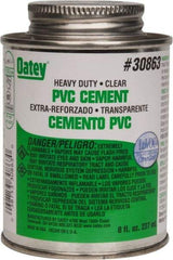 Oatey - 8 oz Heavy Duty Cement - Clear, Use with PVC up to 12" Diam - Strong Tooling