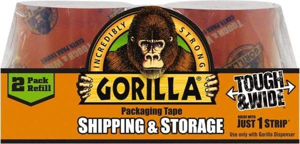 Gorilla Tape - 2-7/8" x 30 Yd Clear Acrylic Adhesive Packaging Tape - BOPP Film Backing, 3.4 mil Thick, 44 Lb Tensile Strength - Strong Tooling