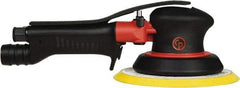 Chicago Pneumatic - 12,000 OPM, 16 CFM Air Consumption, 90 psi Air Pressure, Palm Air Orbital Sander - Round Pad, Hook & Loop Backing, 1/4" Inlet - Strong Tooling