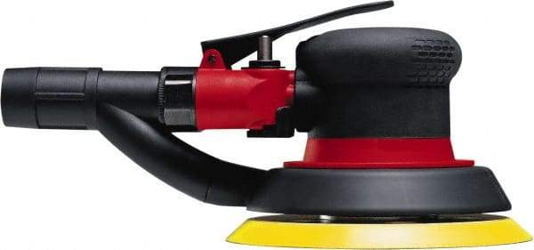 Chicago Pneumatic - 12,000 OPM, 19 CFM Air Consumption, 90 psi Air Pressure, Palm Air Orbital Sander - Round Pad, Hook & Loop Backing, 1/4" Inlet - Strong Tooling