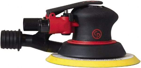 Chicago Pneumatic - 12,000 OPM, 16 CFM Air Consumption, 90 psi Air Pressure, Palm Air Orbital Sander - Round Pad, Hook & Loop Backing, 1/4" Inlet - Strong Tooling