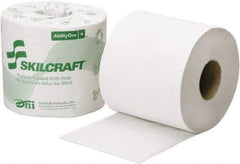 Ability One - 1,000' Roll Length x 3-3/4" Sheet Width, Standard Roll Toilet Tissue - 1,000 Sheets per Roll, Single Ply, White, Recycled Fiber - Strong Tooling