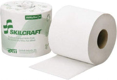 Ability One - 3-3/4" Sheet Width, Standard Roll Toilet Tissue - 500 Sheets per Roll, 2 Ply, White, Recycled Fiber - Strong Tooling