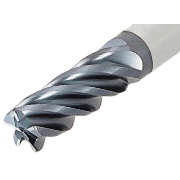 Iscar - 3/4", 5 Flute, Single End, Solid Carbide, 0.09" Corner Radius End Mill - 5" OAL, 38° Helix, Right Hand Flute, 1.87" LOC, Right Hand Cut - Strong Tooling