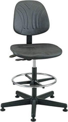 Bevco - 19 to 26-1/2" High Pneumatic Height Adjustable Chair - 27" Wide x 27" Deep, Polyurethane Seat, Black - Strong Tooling