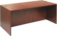 ALERA - Woodgrain Laminate Desk Shell - 71" Wide x 35-1/2" Deep x 29-5/8" High, Medium Cherry - Strong Tooling