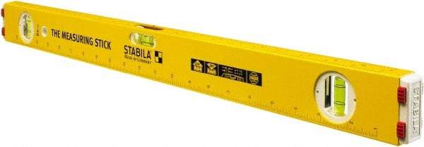 Stabila - 24" Long 3 Vial Spirit Level - Aluminum, Yellow, 2 Plumb & 1 Level Vials - Strong Tooling