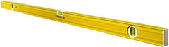 Stabila - 72" Long 3 Vial Box Beam Level - Aluminum, Yellow, 2 Plumb & 1 Level Vials - Strong Tooling